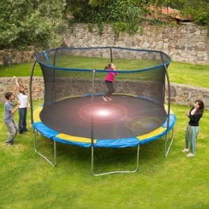 Bounce Pro 12 ft Trampoline with Flash Light Zone and Enclosure