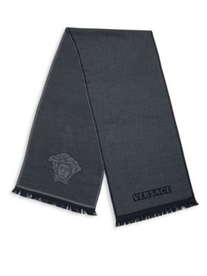 Versace Logo Motif Wool Scarf