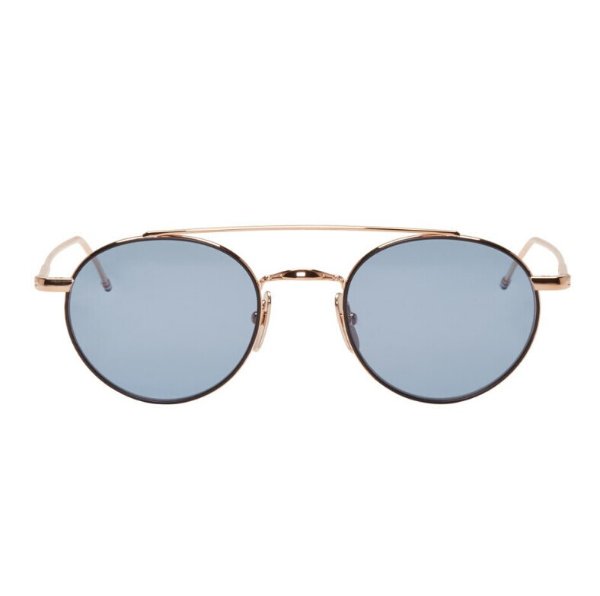 Thom Browne: Gold TB 101 Sunglasses | SSENSE