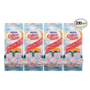 NESTLE COFFEE-MATE Coffee Creamer, Peppermint Mocha, 0.375oz liquid creamer singles, 50 count, Pack of 4