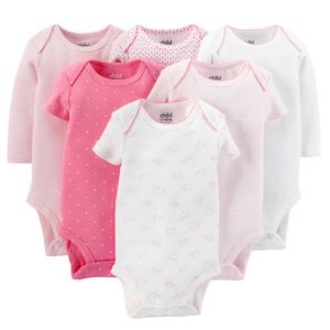 Child Of Mine By Carter's Newborn Baby Girl Bodysuits, 6 Pack