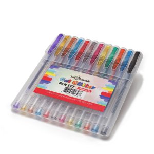 Gel Glitter Pens by Two Rascals - Premium Art Pens - 12 Smooth, Vibrant Colors