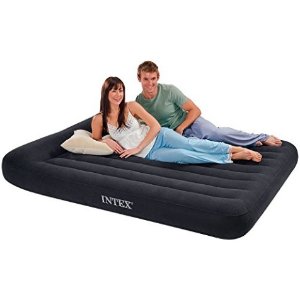 Intex Pillow Rest Classic Airbed with Built-in Pillow and Electric Pump, Queen