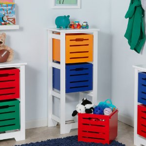 RiverRidge Kids Cool Colors 3-Bin Storage Cabinet