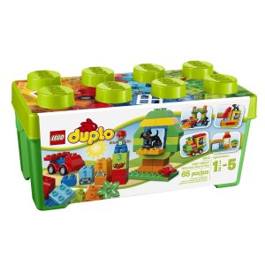 史低价！限Prime会员！LEGO DUPLO 乐高得宝创意拼砌系列多合一趣味桶 65粒