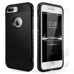 iPhone 7 and 7 Plus dual layer case w/tempered glass screen protectors