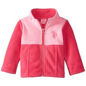 U.S. Polo Assn. Baby Girls' Mock-Neck Color-Block Polar Fleece Jacket