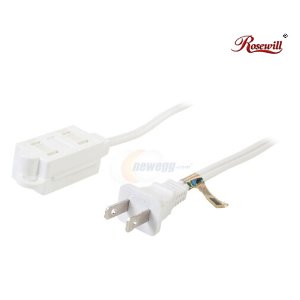 Rosewill Model RHEC-16WH3 3 Feet White 3-Outlet Designer Household Extension Cord