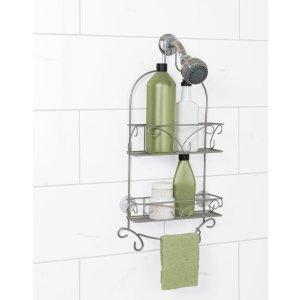 Zenna Over-the-Showerhead Shower Caddy, Satin Nickel