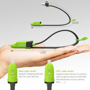 DECEC® OTG Charging Micro USB Cable Harrier Keyring Style Cable Portable