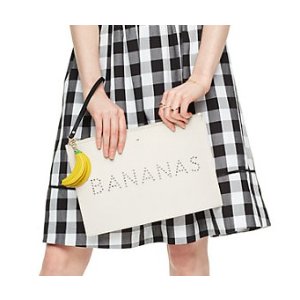 Flights of Fancy Bananas Perforated Pouch @ kate spade New York