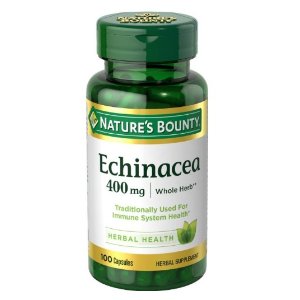 Nature's Bounty Echinacea 400 mg Natural, 100 Capsules