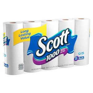 Scott 1000 Septic-Safe Toilet Paper 30 Regular Rolls
