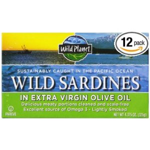Wild Planet Wild Sardines in Extra Virgin Olive Oil, Lightly Smoked (Pack of 12)