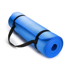 HemingWeigh 加厚款瑜珈垫+便携肩带*蓝色款