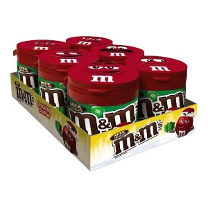 M&M'S 牛奶巧克力豆豆节日套装，3.5盎司，六罐