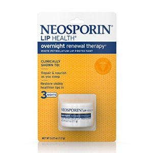 Neosporin Lip Health Overnight Renewal Therapy White Petrolatum Lip Protectant, 0.27oz. (Pack of 2)
