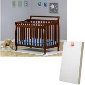 Dream on Me Mini or Portable Crib (Choose Your Style and Finish) with BONUS Mattress