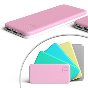 PURIDEA S2 10000 mAh Portable Charger Dual USB Power Bank External Battery, 2 Chargers,Multiple Colors