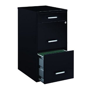 Space Solutions 3-Drawer File Cabinet, 18-Inch Deep, Black