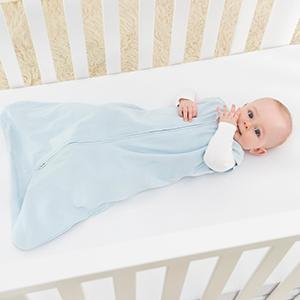 HALO SleepSack 100% Cotton Wearable Blanket, Baby Blue, Medium