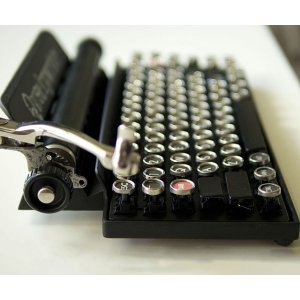 QWERKYWRITER by Qwerkytoys Typewriter Wireless Mechanical Keyboard with Integrated Tablet Stand