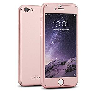 Willnorn Norn One Full Body Protection Hard Slim Case with Tempered Glass Screen Protector for Apple iPhone 6