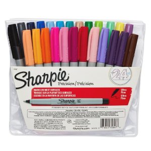 Sharpie Ultra-Fine-Point Permanent Markers, 24 Colored Markers
