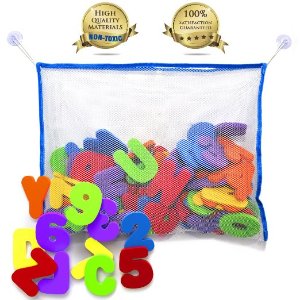 Bath Letters And Numbers With Bath Toy Organizer