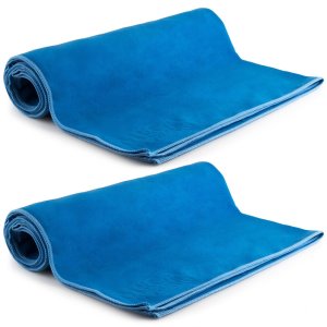 MEGALOVEMART Set of 2 Super Absorbent Suede Non Slip Microfiber Sports, Gym & Outdoor Towels