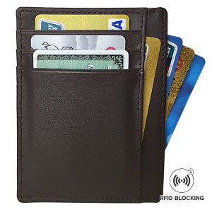RFID Blocking Leather Slim Wallet