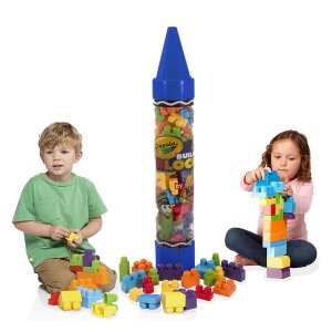 Crayola Kids at Work 80pc Blocks in 36" Giant Crayon Tube BLUE