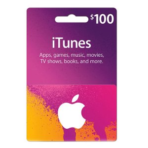 价值$100的iTunes礼卡