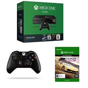 Xbox One 500GB + 游戏4选1 + 第二个手柄 + Forza 地平线2