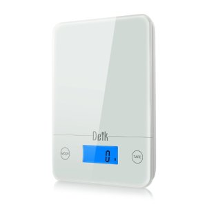 Deik Digital Touch Kitchen and Food Scale (5kg/11lb), Tempered Glass in Clean White