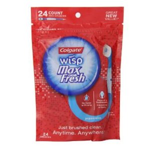 Colgate Wisp Portable Mini-Brush Max Fresh, Peppermint, 24 Count