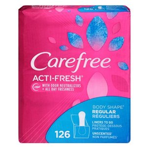 Carefree Acti-Fresh Body Shape Ultra-Thin Panty Liners, Regular To Go, Unscented - 126 Count