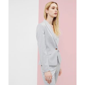 Top stitch detail blazer - Light Gray | Suits