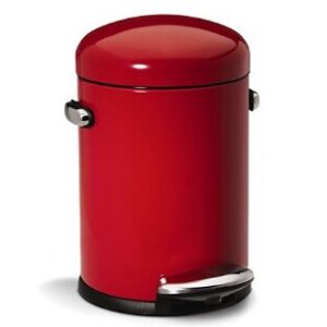 simplehuman迷你型4.5升不锈钢材质红色垃圾桶