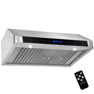 Golden Vantage 36" Kitchen Stainless Steel LED Display Touch Control Panel Cooking Range Hood Vent w/ Remote