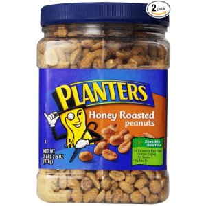 Planters Dry Roasted Peanuts, Dry Roasted Honey, 34.5 Ounce (Pack of 2)