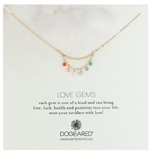 Dogeared Love Gems, Multi-Tiny Healing Gem with Tube Necklace, 18"