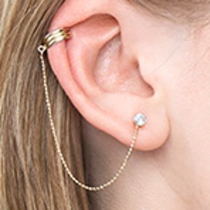 Cubic Zirconia Cuff Earrings