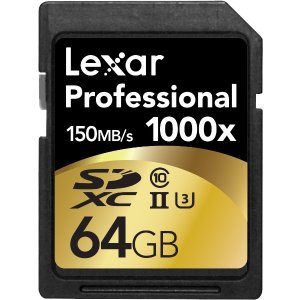 Lexar Professional 1000x 64GB SDXC UHS-II U3 存储卡 - 2只装