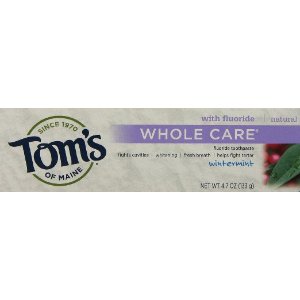 Tom's of Maine Whole Care Fluoride Toothpaste Wintermint, 4.7oz.- 2 Count