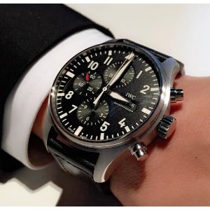 IWC Pilot Black Automatic Chronograph Men's Watch IW377709