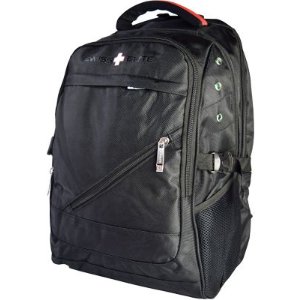 Swiss Elite Black Polyester Mobile Laptop Backpack