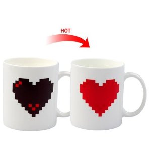 Balichun Ceramic Coffee Cup,Heat-sensitive Changing Color Coffee Mug (13.5 oz, White)