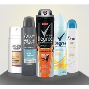 Dry Spray Deodorant Samples (Axe, Dove, or Degree)