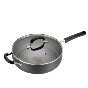 T-fal C03782 Saute Pan Fry Pan Cookware, 5-Quart, Black